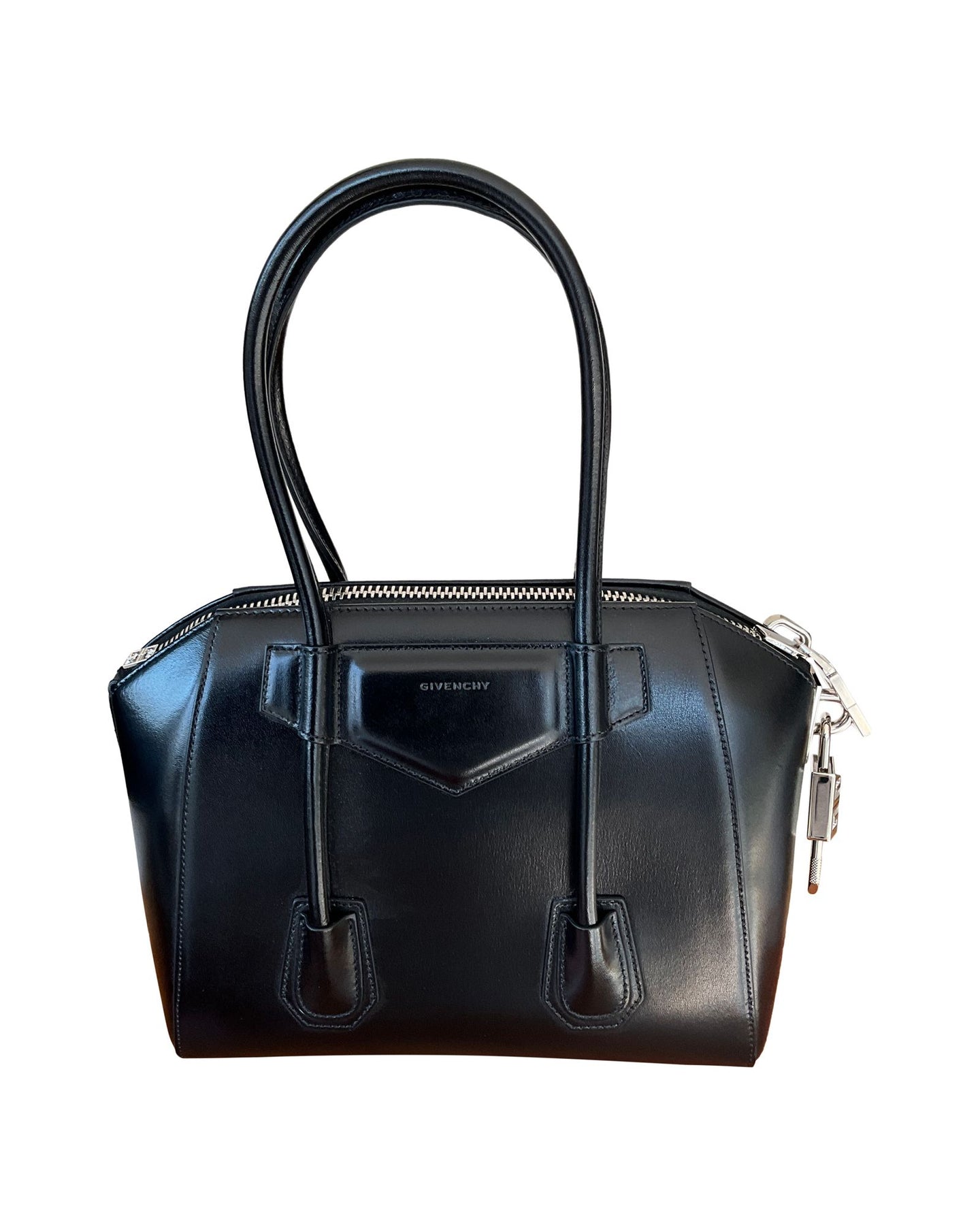 Givenchy Antigona Mini Tasche aus schwarzem Kalbsleder