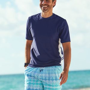 Herren Dunkelblau Kurzarm Rashguard