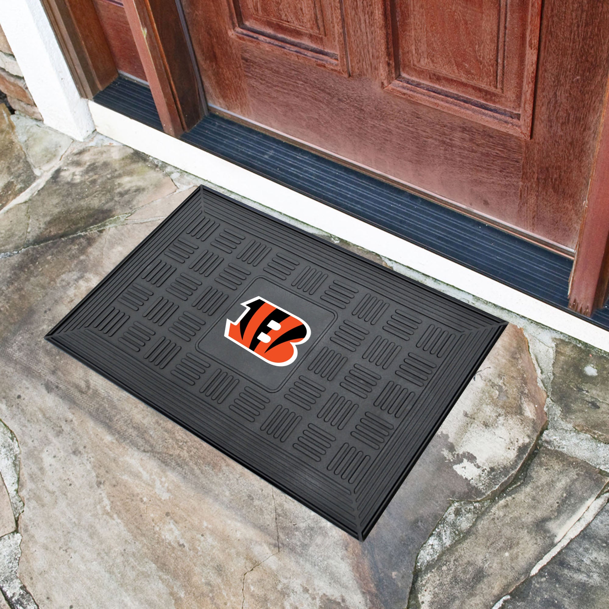 Fanmats Cincinnati Bengals Heavy Duty Vinyl Medallion Türmatte - 19,5 "x 31"