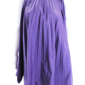 Valentino Damen Rund Hals ärmellos plissiert Minikleid lila 7833440878652