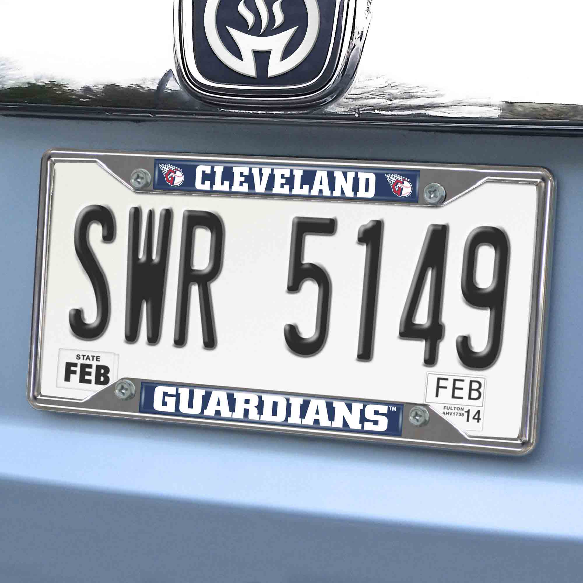 Fanmats Cleveland Guardians Chrom Metall Nummernschild Rahmen, 6,25′′ x 12,25′′