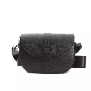 Pompei Donatella Elegant Croc-Effect Leder Crossbody Damen Tasche
