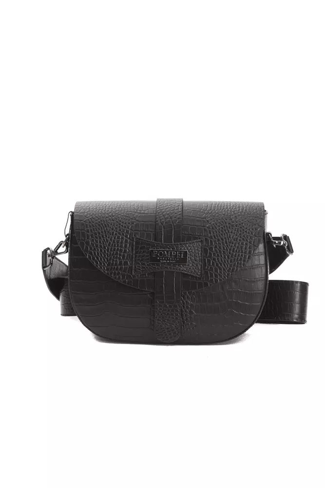 Pompei Donatella Elegante Croc-Effekt Leder Umhängetasche für Damen
