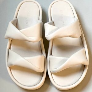 Damen ishan Plattform Slide Sandale im Knochen 7833392578620