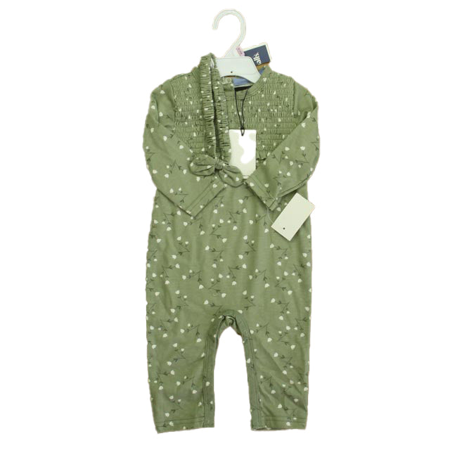 7 für alle Mankind Mädchen Grün mit Blumenmuster Langarm-Outfit
