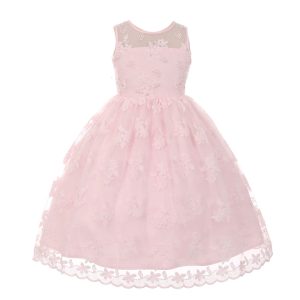 große Mädchen rosa Spitze Perle geschmückt Junior Brautjungfer Ostern Kleid 8-12