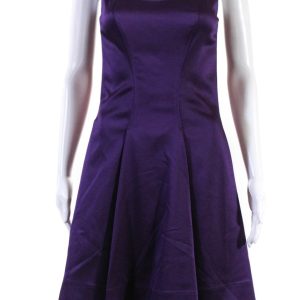 ZAC Zac Posen Damen Betty Rippen Satin Swing Kleid Lila