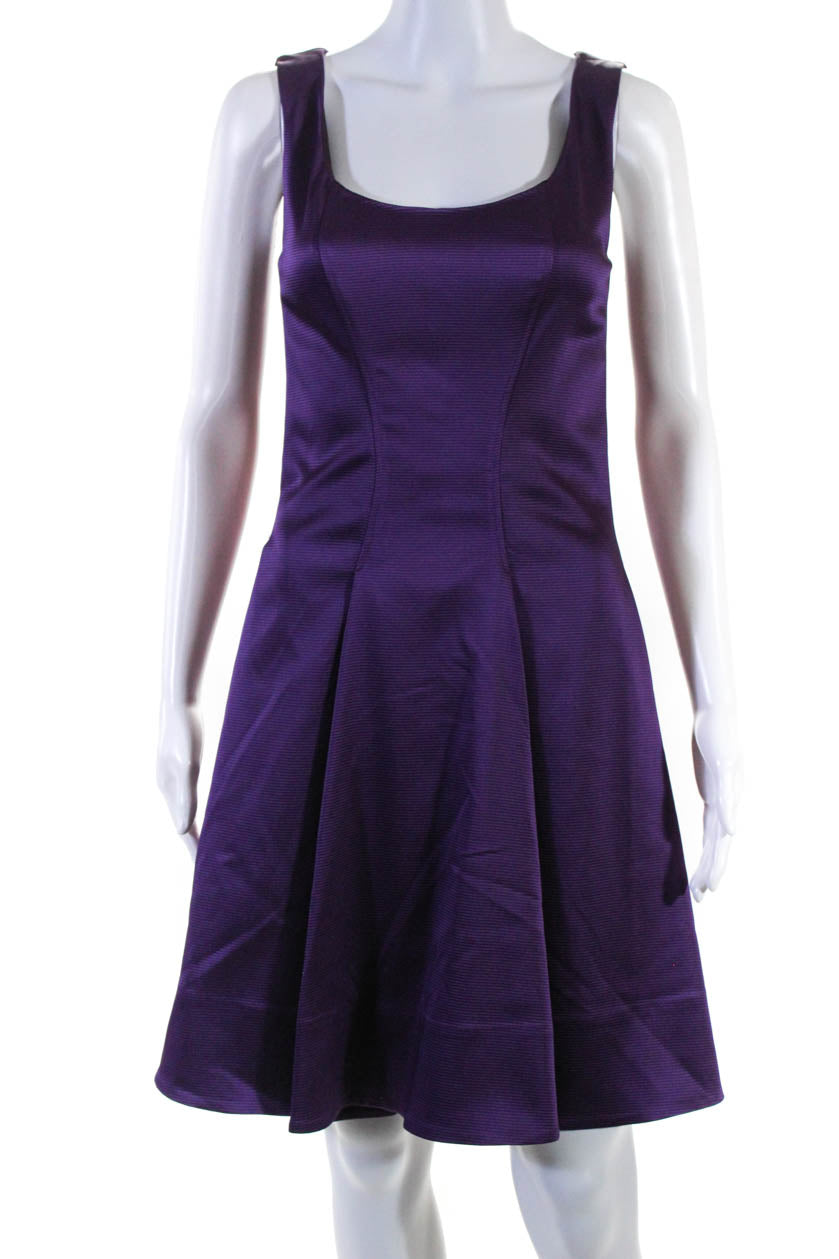 ZAC Zac Posen Damen Betty Rippen Satin Swing Kleid Lila