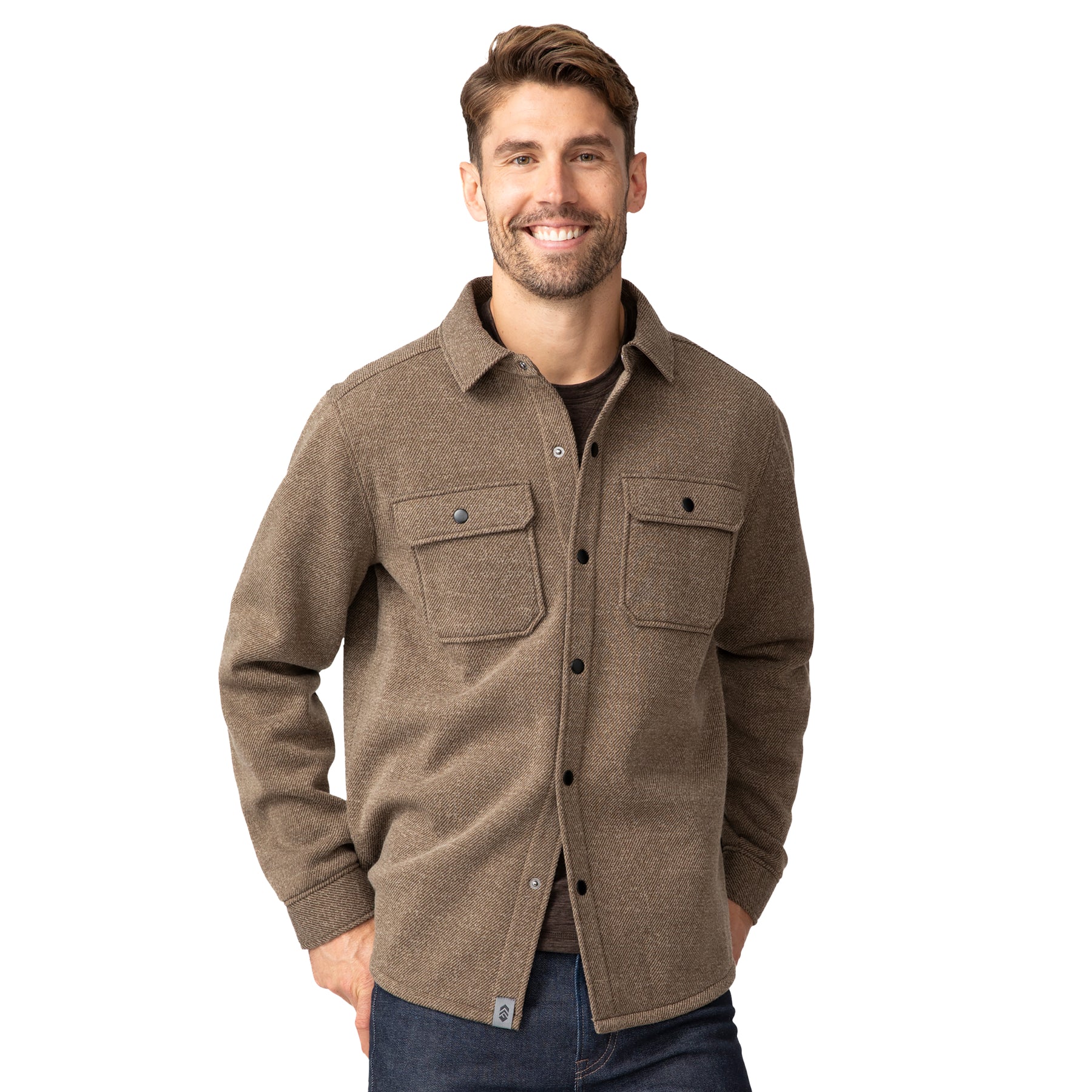 Free Country Herren Fleece Twill Snap Vorderseite Hemd