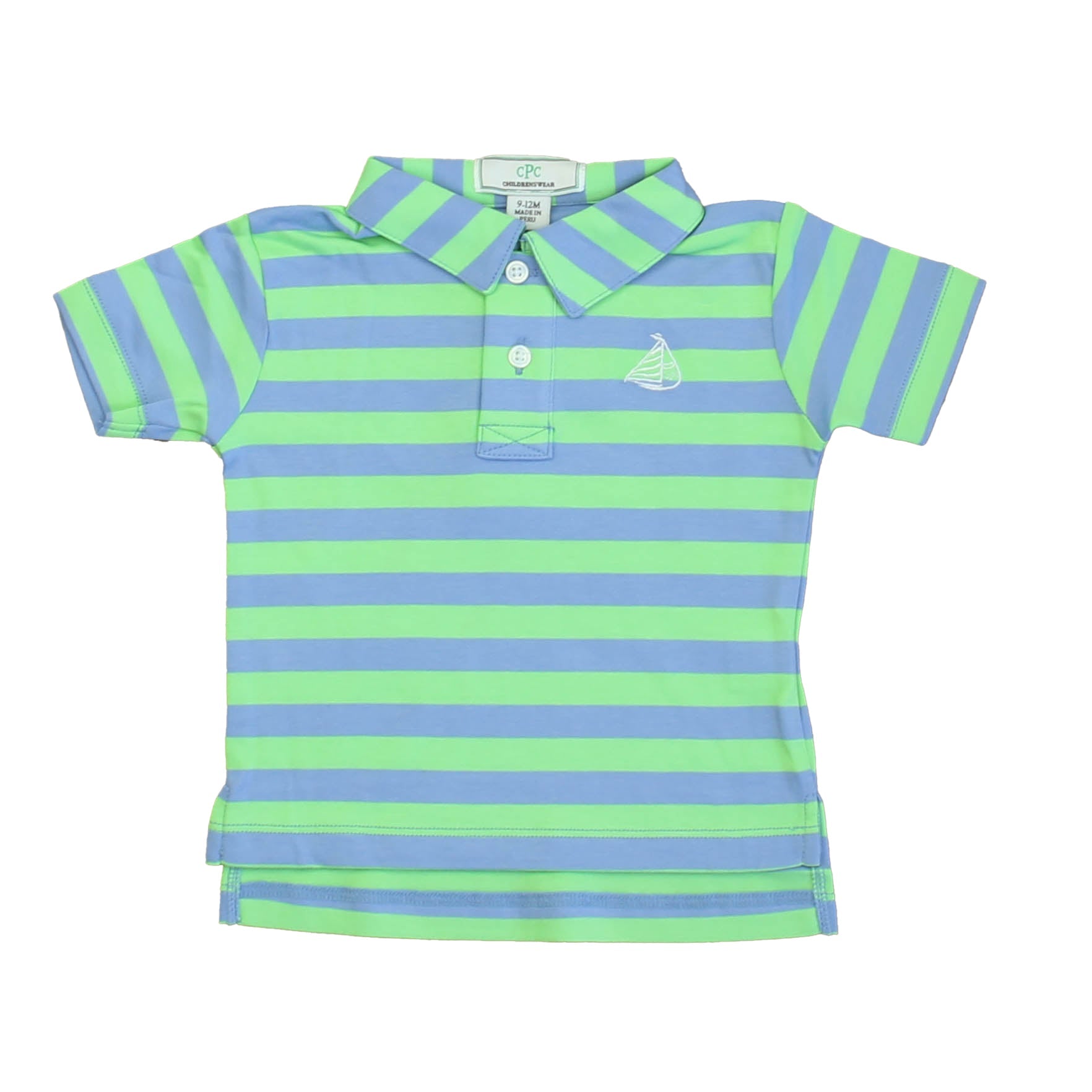Classic Prep Jungen Cornflower Blau – Sommergrün Poloshirt Größe: 9-12 Monate