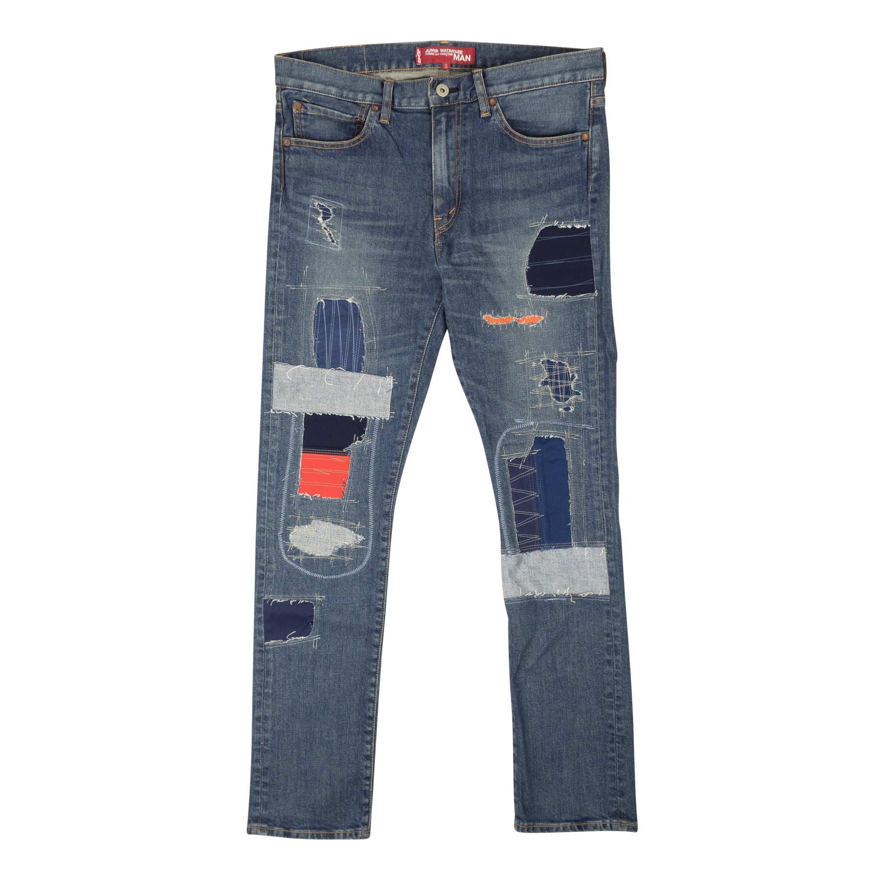 Junya Watanabe Patchwork-Jeans aus Baumwolle – Blau