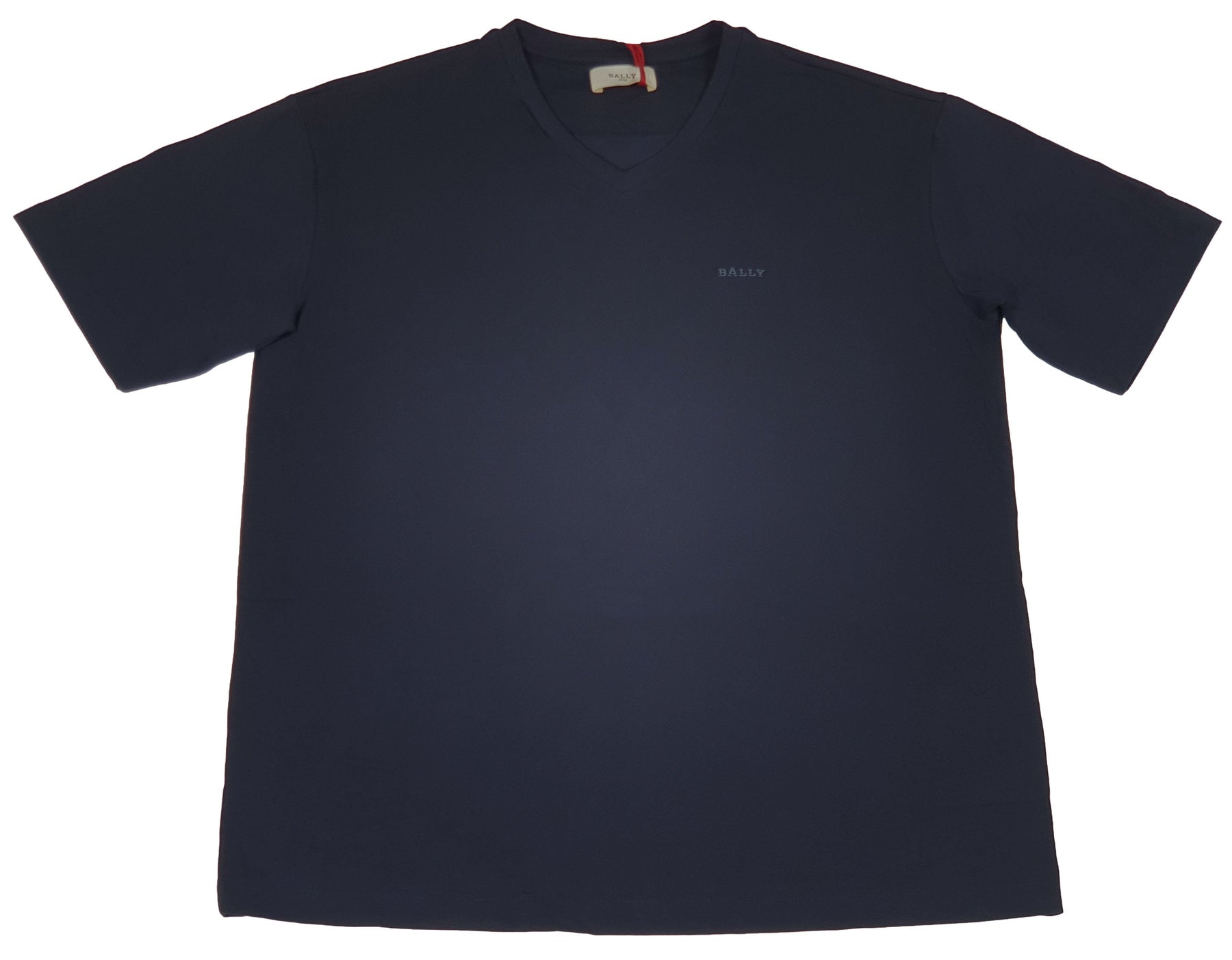 Bally 6301168 Herren Dunkelblau Blau Baumwolle V-Ausschnitt Logo T-Shirt