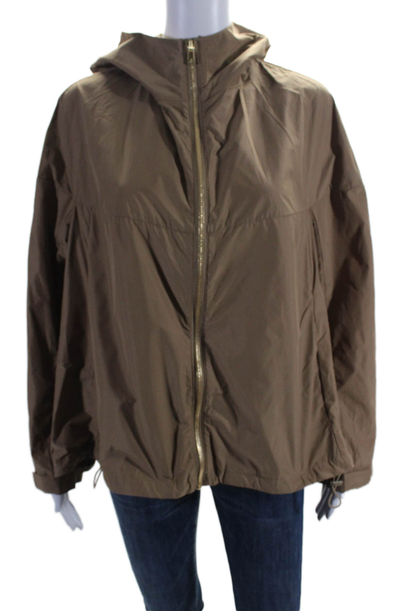 Lis Lareida Damen Walnuss Gold Zip mit Kapuze Langarm Evelyn Jacke