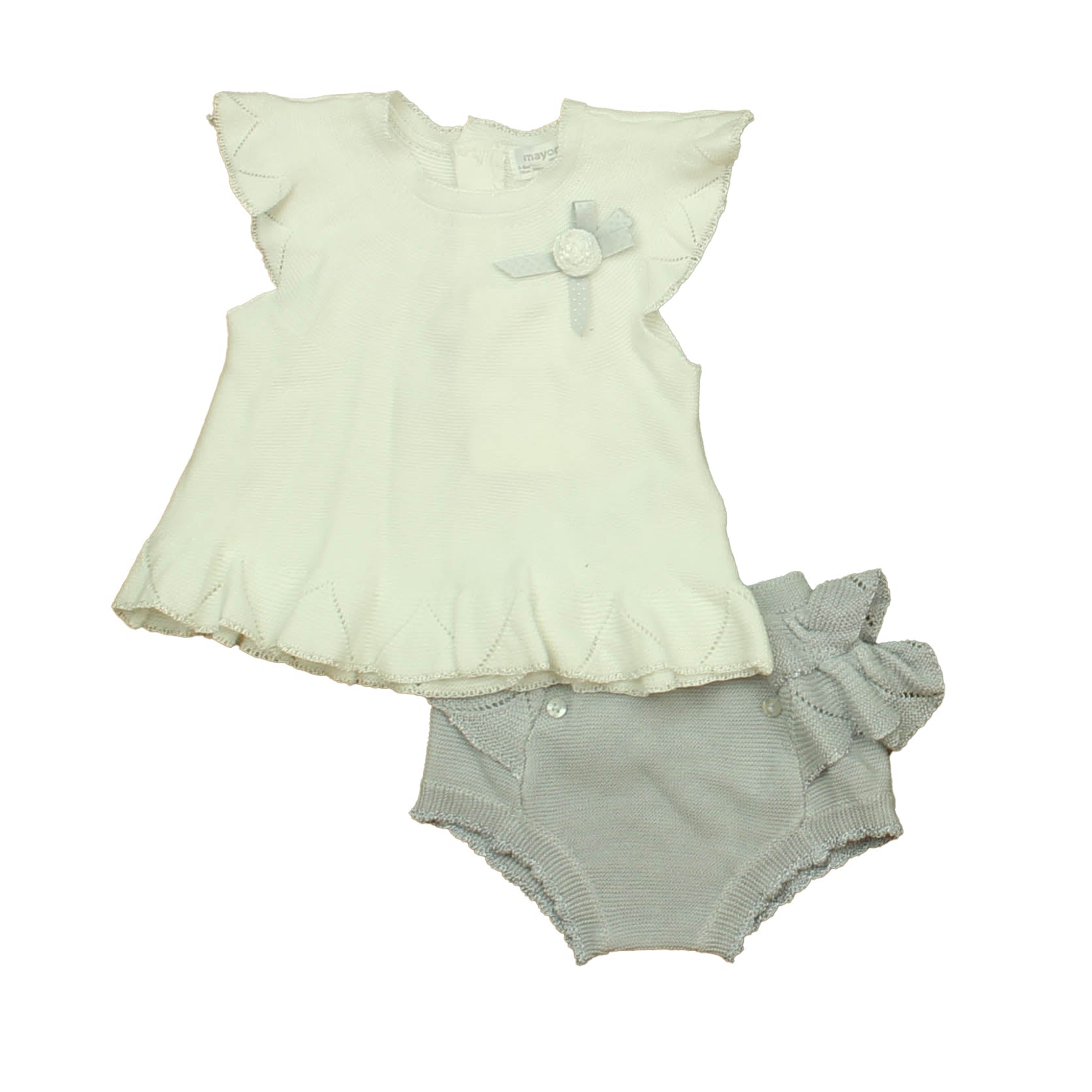 Mayoral Mädchen Weiß – Graue Kleidungssets