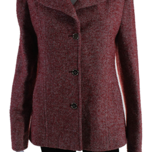 Isaia Napoli Damen drei Knopf geknickt Revers Blazer Jacke rote Wolle 7833409159228