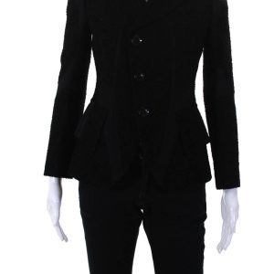 Shiro Sakai Damen neue klassische maßgeschneiderte Boucle Blazer Jacke schwarz