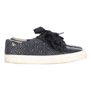 Tory Burch Marion Sneaker mit Steppmuster aus schwarzem Leder