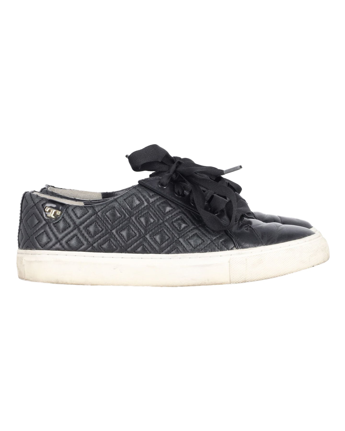Tory Burch Marion Sneaker mit Steppmuster aus schwarzem Leder