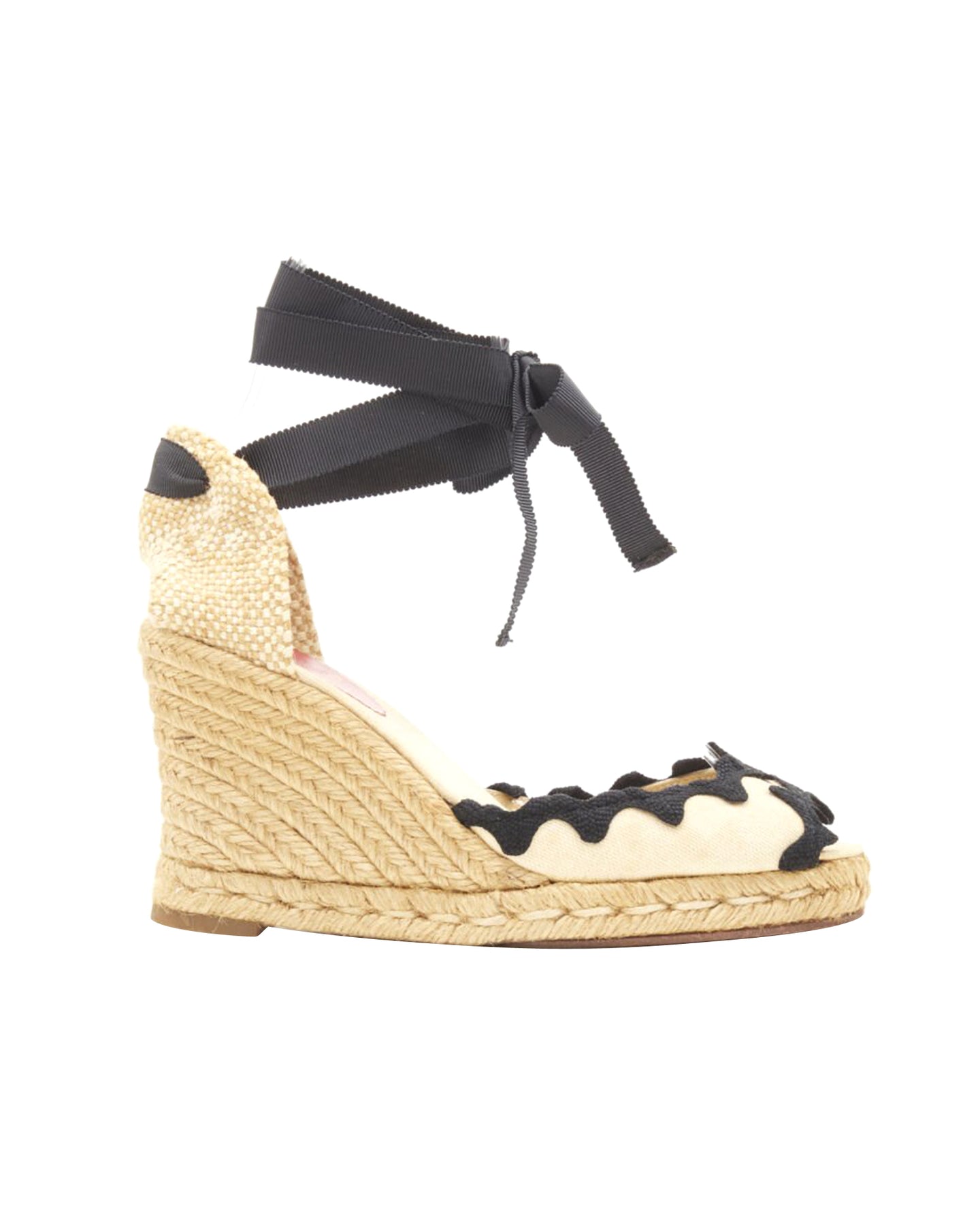 CHRISTIAN LOUBOUTIN beige Leinwand Absatz 7705697550396