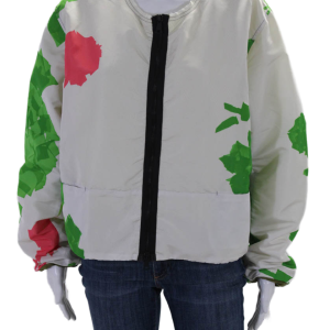 Rohka Damen vor Reißverschluss abgeschnitten Sommer Bomber Jacke weiß ein 7833408241724