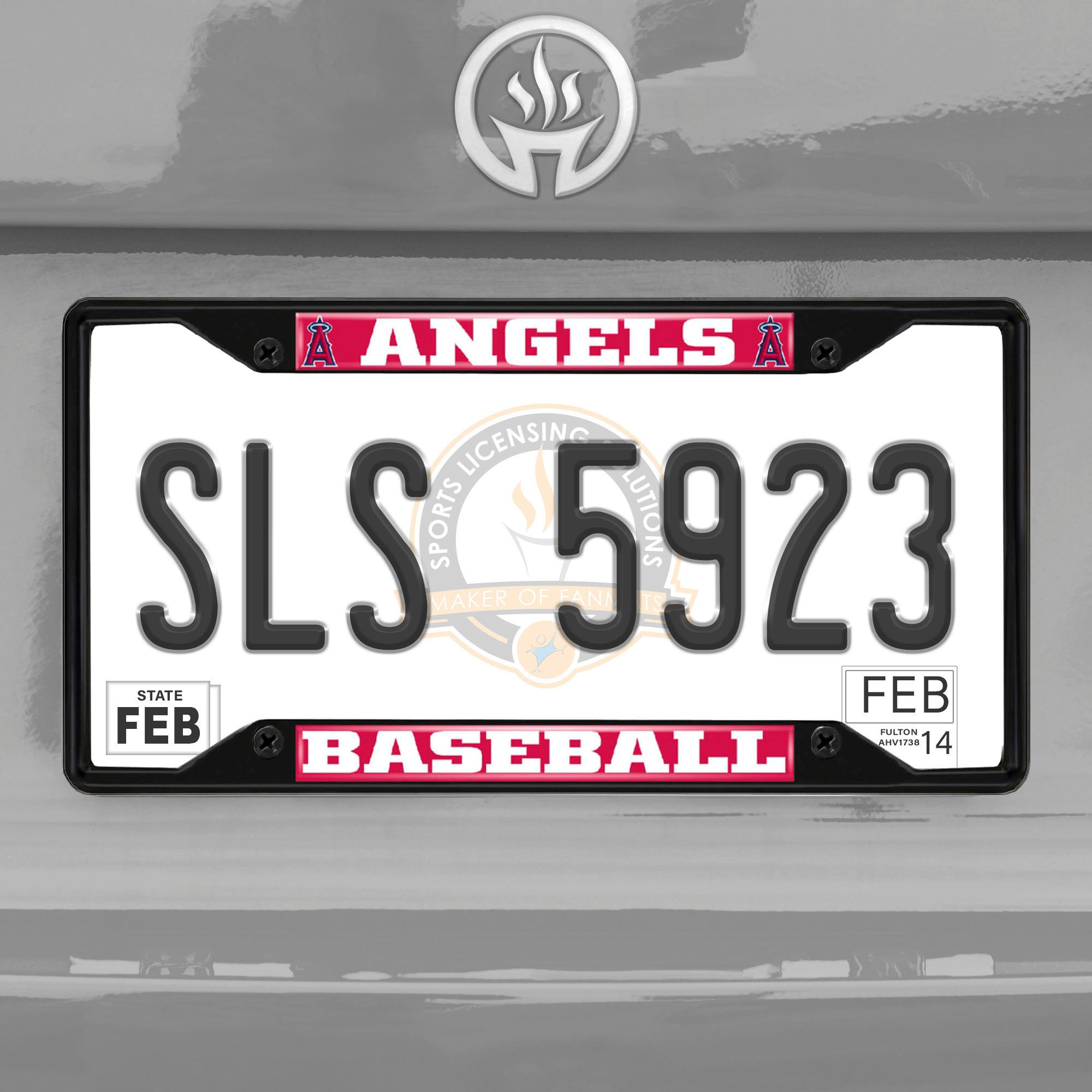 Fanmats Los Angeles Angels Metall-Kennzeichenrahmen Schwarz Finish