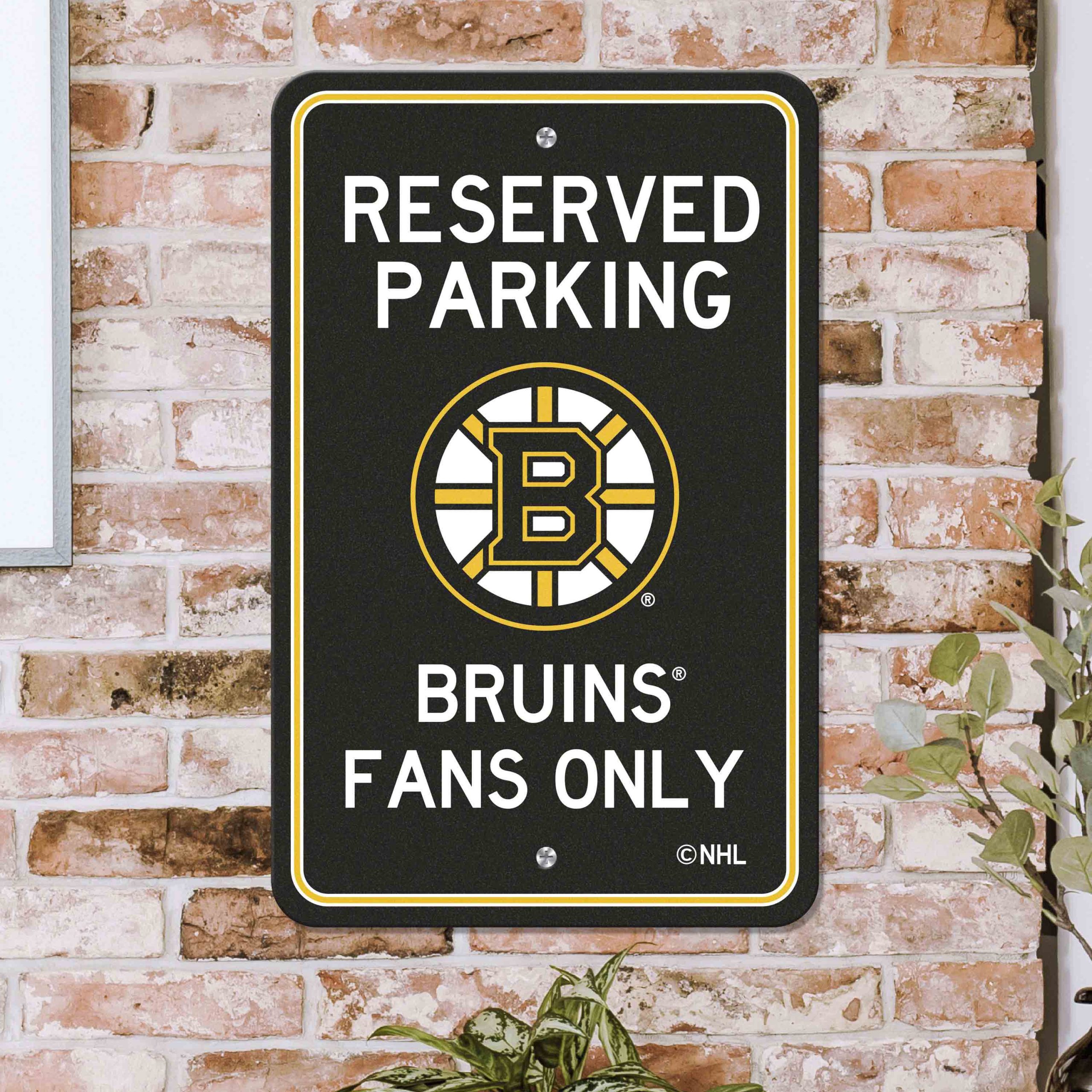 Fanmats Boston Bruins Team Farbe reserviert Parkplatz Schild Décor 18 "X 11.5" Leichtgewicht