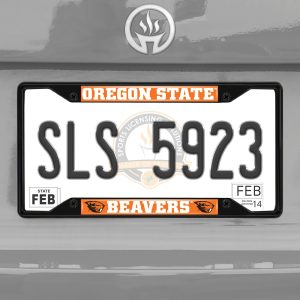 Fanmats Oregon State Beavers Metal License Plate Frame Schwarzer Abgang