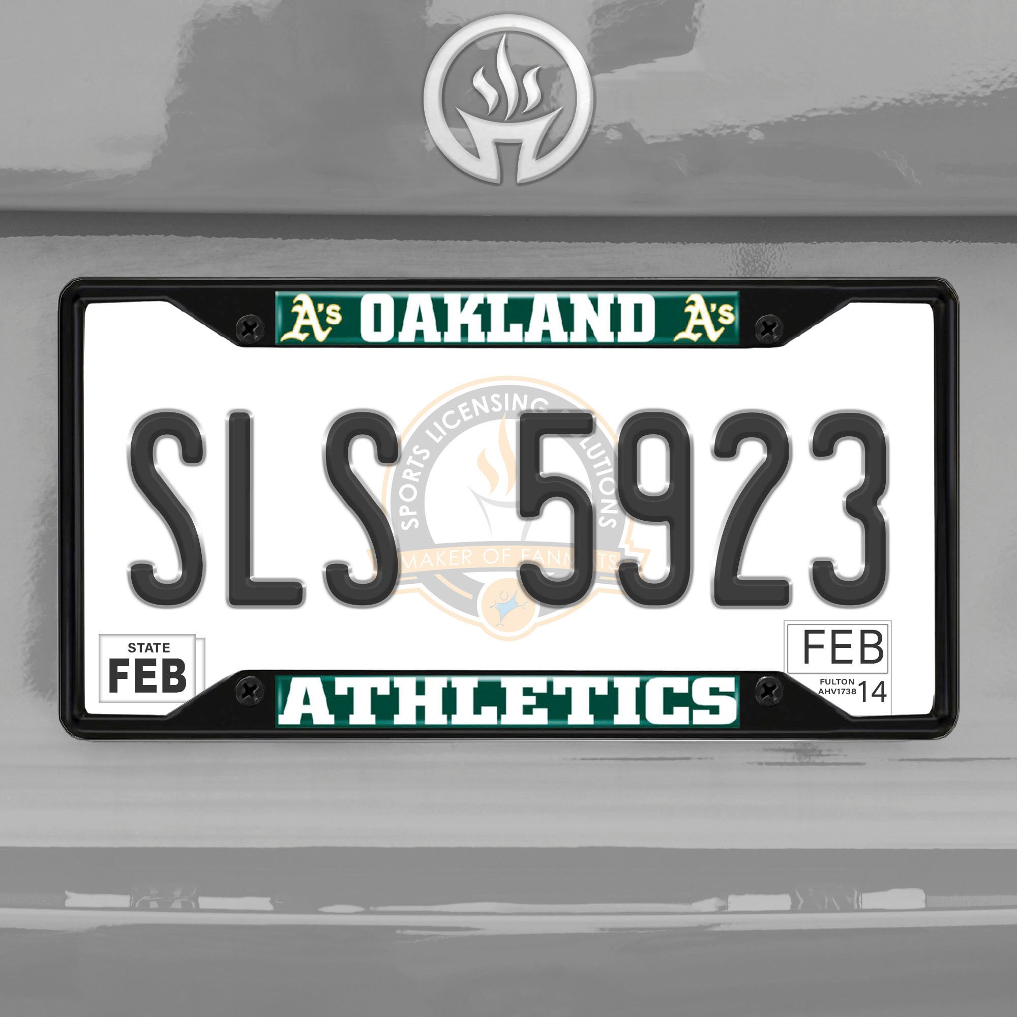 Fanmats Oakland Athletics Metal Nummernschild Rahmen schwarz Finish