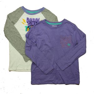 Mightly Mädchen weiß-violett grau Langarm T-Shirt 7805915201596