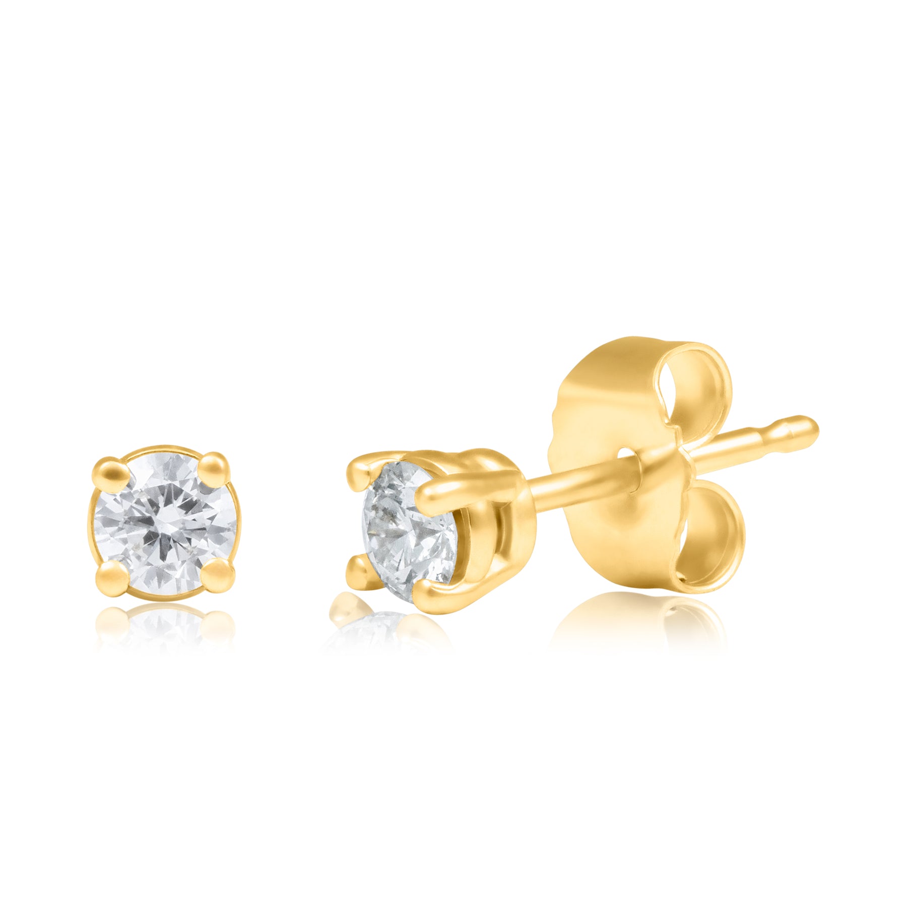 14k Gelbgold Diamant Ohrstecker