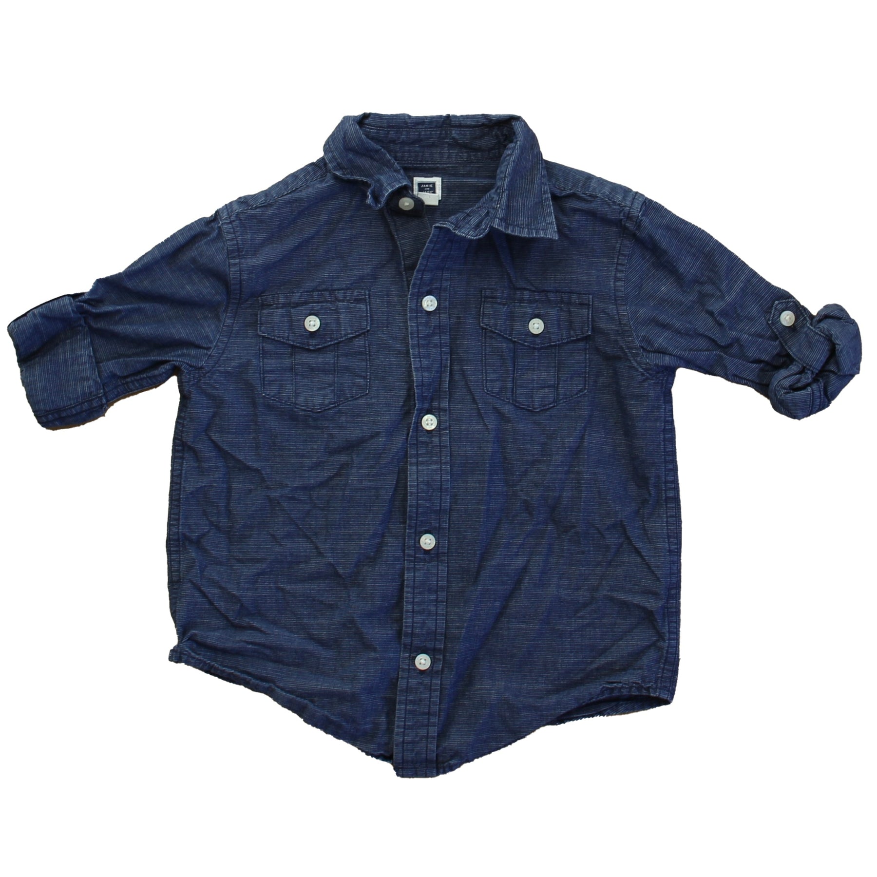 Janie and Jack Jungen Blau mit Knopfleiste Langarm
