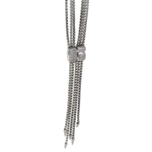 David Yurman Confetti Diamant Lariat Stil Halskette, Sterling Silber 0.1 CTW