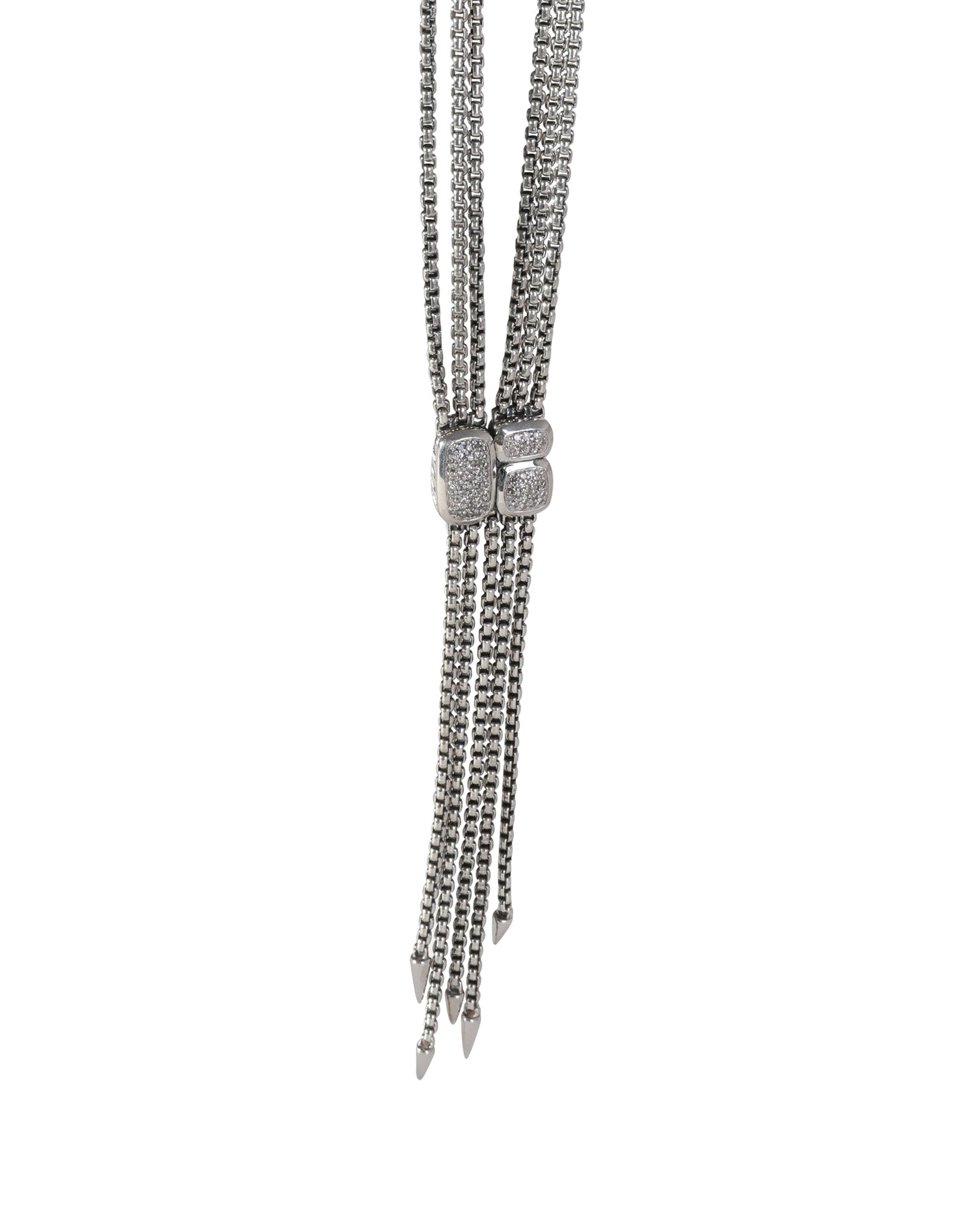 David Yurman Confetti Diamant Lariat Stil Halskette, Sterling Silber 0.1 CTW