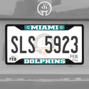 Fanmats Miami Dolphins Metal License Plate Frame Schwarzer Abgang