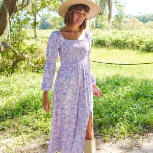 Marion Square Puff Sleeve Maxikleid