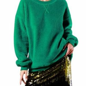 Teddy Sweatshirt in Grün