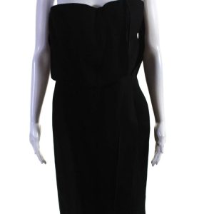 Bottega Veneta Damen herzförmiger trägerlosen fit & Flare Kleid schwarz 7833491996732