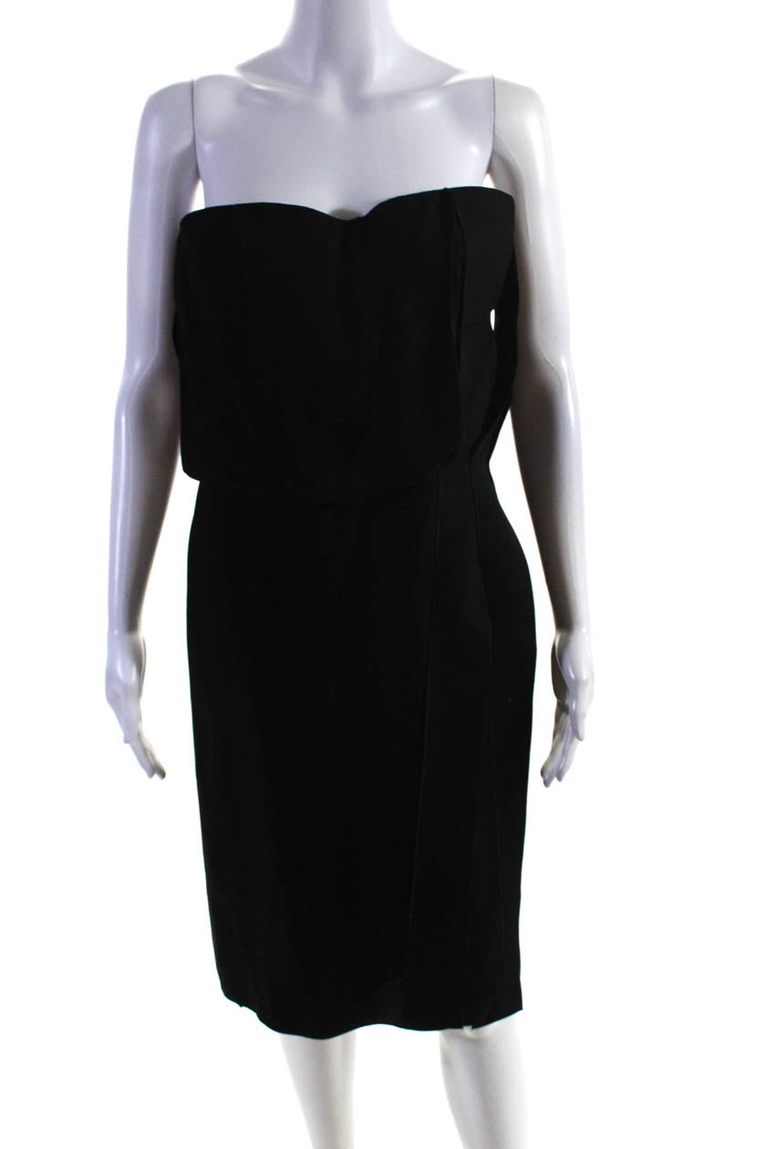 Bottega Veneta Damen Sweetheart Trägerlos Fit & Flare Kleid Schwarz