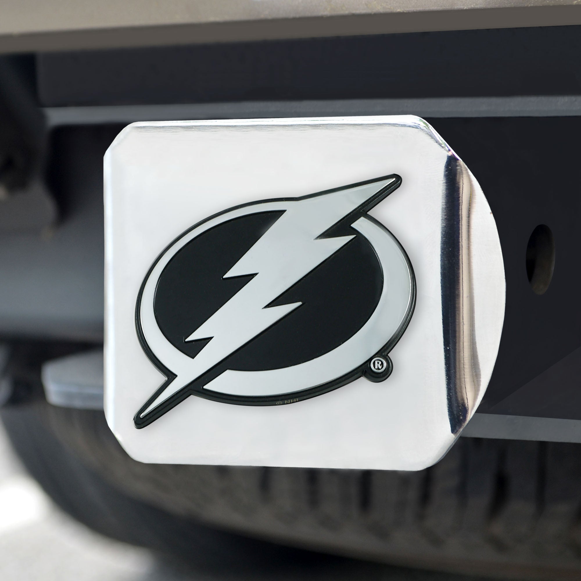 Fanmats Tampa Bay Lightning Chrom Metall Hitch Cover mit Chrom Metall 3D Emblem