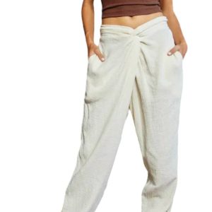Summer Twist Taille Hosen in Creme