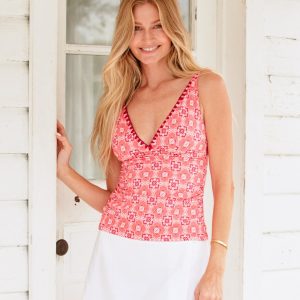 Koralle Gables wendbar Besticktes Tankini Top