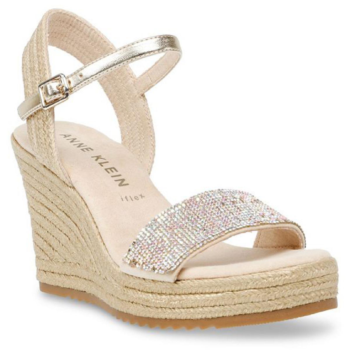 Wella Strass Knöchel Strap Plateausandalen