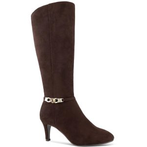 Hanna Kniehohe Stiefel zum Anziehen aus Wildlederimitat