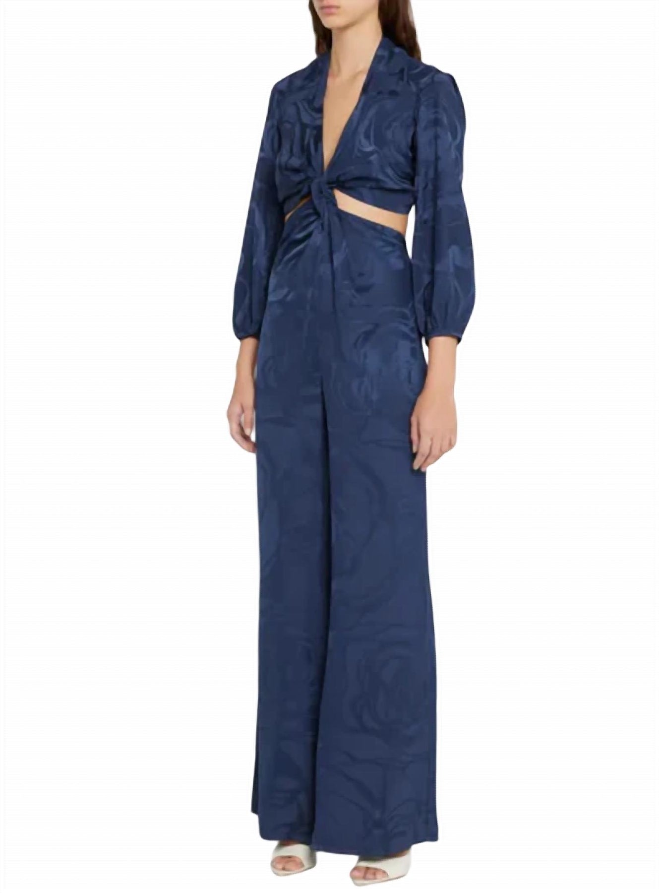 Arnetia Jumpsuit im Auberginen mit Blumenmuster