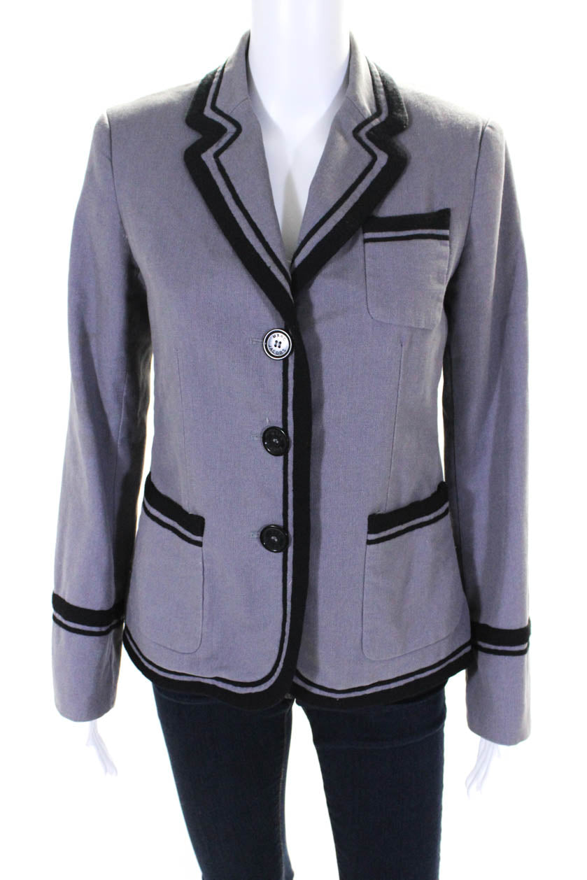 Marc Jacobs Damen Baumwolle gekerbt Kragen Knopf Up Blazer Jacke grau