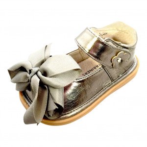 Mooshu Trainers kleine Mädchen Zinn Bogen Quietschen Mary Jane Schuhe 5-9 Kleinkind