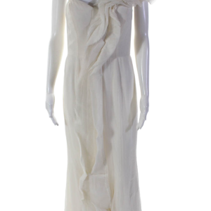 J. Mendel Damen Creme Rüschen eine Schulter ärmellose Kleid Kleid – 7833590071356