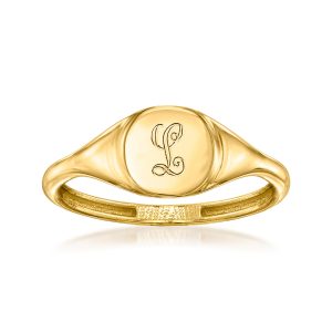 RS rein von ross-simonen italienisch 14kt gelb gold personifizierter Kreis Siegelring