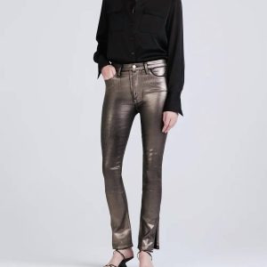 Kyle hoher Bund Legging Skinny Jeans in metallic beschichtet