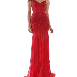 Rhinestone Prom Kleid in rot 7833382453308